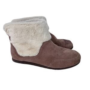 Vionic Divine Maizie Supportive Slipper Boot Womens US 8 Brown Rubber Sole‎